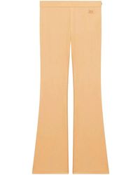 Courreges - Embroidered Logo Flared-Leg Trousers - Lyst