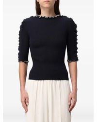 Fabiana Filippi - Ruffled Ribbed-Knit Sweater - Lyst