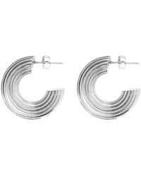 Nassimoto - Plated-Textured Hoop Earrings - Lyst