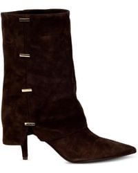 Chantal - Suede Pointed-Toe Boots - Lyst