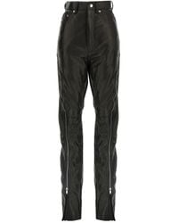 Rick Owens - Bolan Banana Zip-Detail High-Waisted Leather Trousers - Lyst