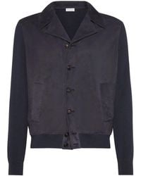 Brunello Cucinelli - Knit-Panelled Suede Jacket - Lyst