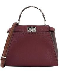 Fendi - Peekaboo Top-Handle Leather Tote Bag - Lyst