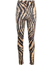 Roberto Cavalli - Zebra-print leggings - Lyst