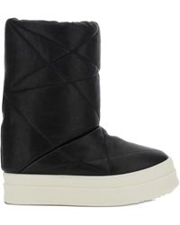 Rick Owens - Gewatteerde Leren Laarzen - Lyst