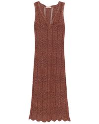 Twinset - Gestricktes Midikleid Aus Lurex - Lyst