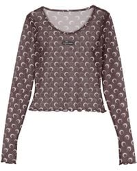 Marine Serre - Moon Cropped Top - Lyst