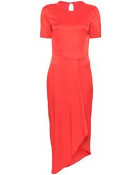 Moschino - Asymmetrisches Kleid Mit Rüschensaum - Lyst