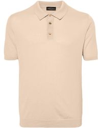 Roberto Collina Short Sleeve Cotton Polo Shirt in White for Men | Lyst
