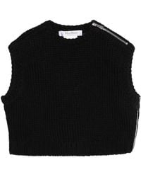 Max Mara - Geribbelde Top Met Rits - Lyst