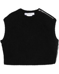 Max Mara - Geribbelde Top Met Rits - Lyst