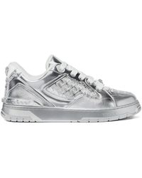 Versace - Biggie Basket Metallic Sneakers - Lyst