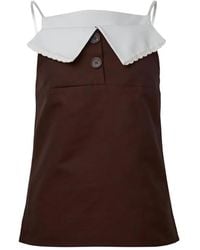 ShuShu/Tong - Fan-Shaped Turn-Down Collar Camisole Top - Lyst