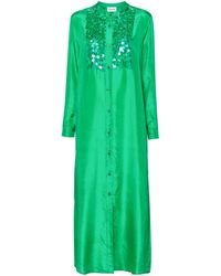 P.A.R.O.S.H. - Sequin-embellished Silk Shirtdress - Lyst