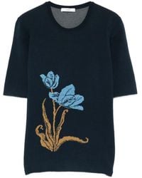 Erdem - Floral-Motif Knitted T-Shirt - Lyst