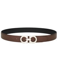 Ferragamo - Gancini-Buckle Reversible Leather Belt - Lyst