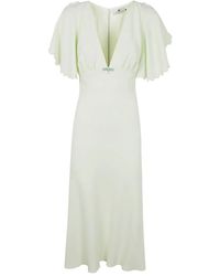 Elisabetta Franchi - Midikleid mit V-Ausschnitt - Lyst