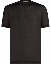 Dolce & Gabbana - Henley-T-Shirt aus Seide - Lyst