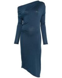 Patrizia Pepe - Asymmetric-Neck Midi Dress - Lyst