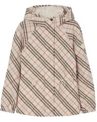 Burberry - Reversible Check Hooded Jacket - Lyst