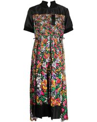 Sacai - Floral-print Midi Dress - Lyst