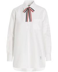 Thom Browne - Oxford 4-Bar Bow-Tie Blouson - Lyst