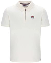 Fila - Ettore Logo-Patch Zip-Fastening Polo Shirt - Lyst
