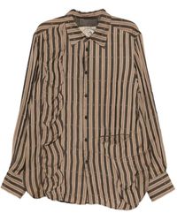 Ziggy Chen - Panelled Striped Shirt - Lyst
