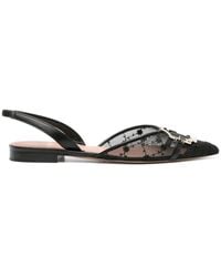 Malone Souliers - Misha Embellished Mesh Slingback Ballet Flats - Lyst