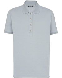 Balmain - Short-sleeve Cotton-blend Polo Shirt - Lyst