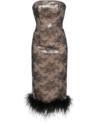 Nissa - Sequined Lace Midi Dress - Lyst