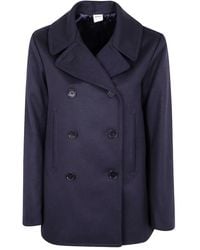 Aspesi - Double-Breasted Wool Coat - Lyst