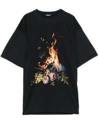 Undercover - Floral-Print Crew Neck T-Shirt - Lyst