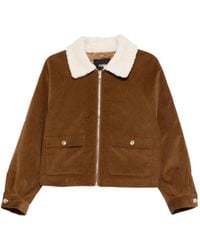 Maje - Shearling-Collar Jacket - Lyst