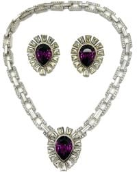 JENNIFER GIBSON JEWELLERY - Vintage Amethyst Teardrop Necklace &Amp; Earrings Set 1980S - Lyst