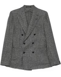 Tagliatore - Double-Breasted Blazer With Embossed Finish - Lyst