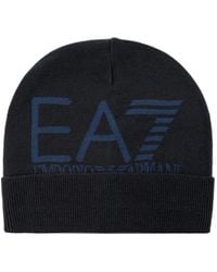 EA7 - Logo-Print Beanie Hat - Lyst