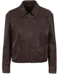 Prada - Printed Leather Jacket - Lyst