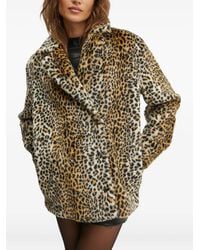 Bardot - Mantel aus Faux Fur mit Leoparden-Print - Lyst