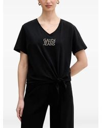 GAUDI - Logo-Embellished Knot-Detail T-Shirt - Lyst
