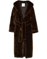 Nanushka - Shawl-Collar Belted Coat - Lyst