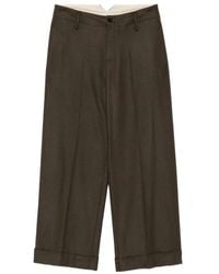 Alysi - Pleated Turned-Up Tailored Trousers - Lyst