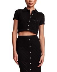 Hevron - Cardigan Crop En Maille Pointelle - Lyst