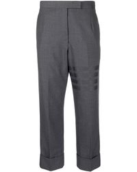 Thom Browne - 4-Bar Stripe Cropped Wool Trousers - Lyst