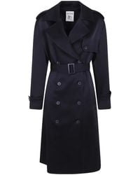Semicouture - Double-Breasted Belted Trench Coat - Lyst