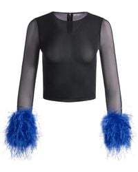 Alice + Olivia - Delaina Long-Sleeved Mesh Top - Lyst