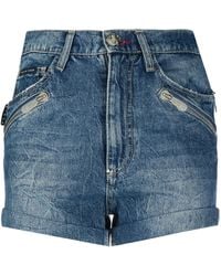 Philipp Plein - Pantalones vaqueros cortos con bolsillos múltiples - Lyst