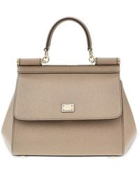 Dolce & Gabbana - Petit Sac À Main Sicily En Cuir Grainé - Lyst
