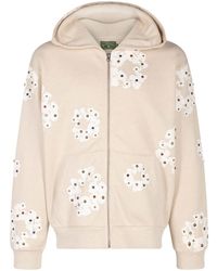DENIM TEARS - Rhinestone Cotton Wreath Zip Hoodie - Lyst
