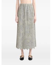 JULIE KEGELS - Zigzag Damask-Patterned Midi Skirt - Lyst
